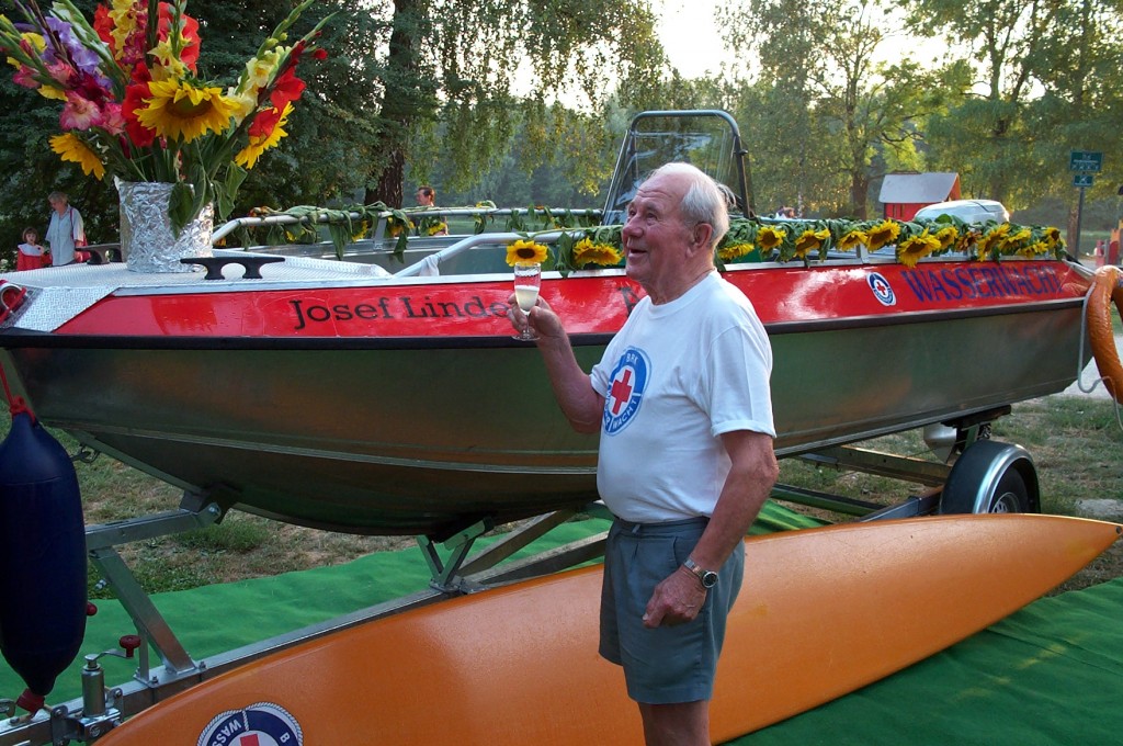 Josef Linder bei der Bootstaufe