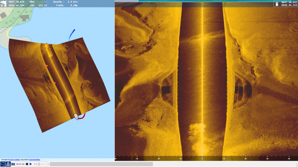 ReefMaster Sonar Viewer, Brücke im Forggensee bei Roßhaupten