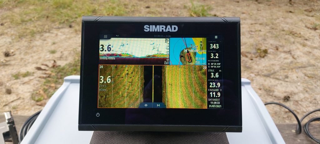 SIMRAD GO 7 bei der Vorbereitung eines Praxistests